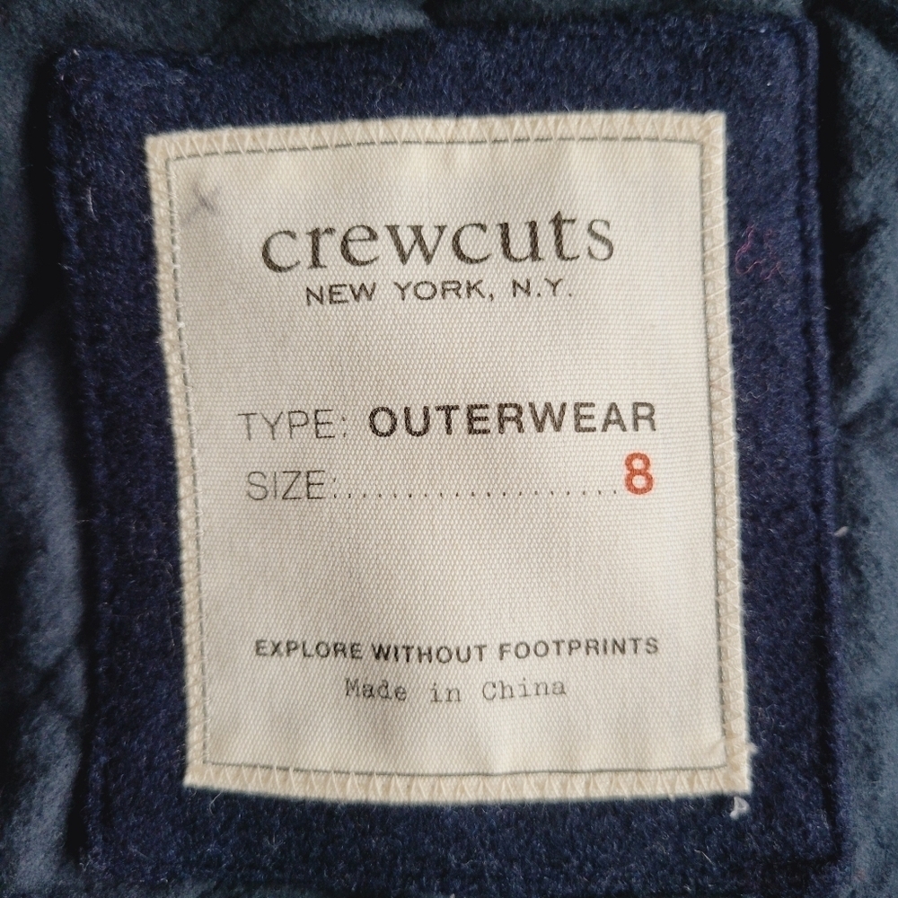 J. Crew Crewcuts Girl's Navy Wool Moto Jacket - Picture 6 of 9